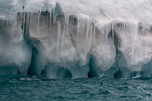 北冰洋,冰,冰柱,特写,南,冰盖,斯瓦尔巴特群岛,挪威