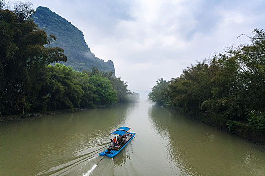 中国,船,河,靠近,顶峰,兴坪