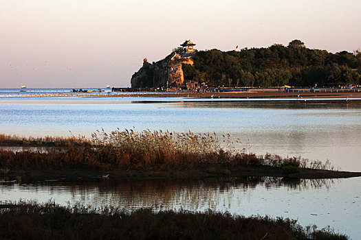 湿地风光,秦皇岛,北戴河,海边,鸟类保护,和谐,潮汐,建筑,大海,河流
