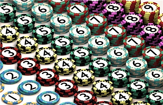 赌场,筹码,一堆,图案,数量,顺序