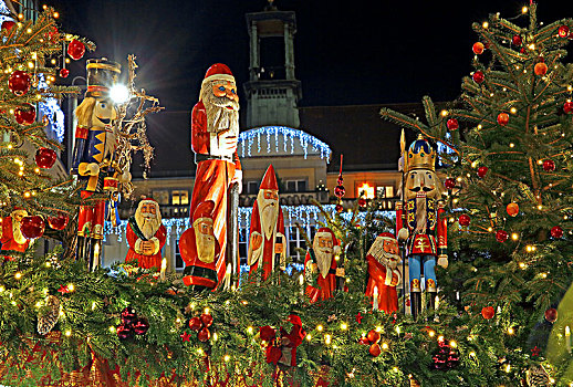 圣诞老人,装饰,圣诞市场,德累斯顿,萨克森,德国,欧洲