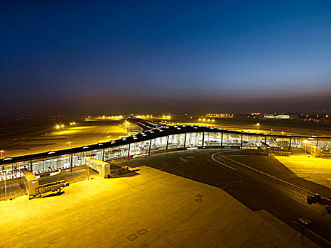 户外,黃昏,北京,机场
