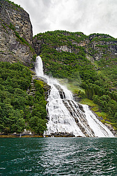 瀑布,求婚者,流动,挪威