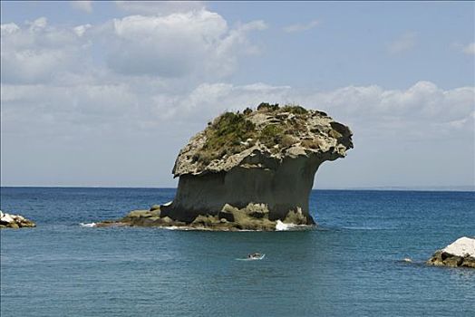 石头,海中,伊斯基亚,岛屿,那不勒斯湾,坎帕尼亚区,意大利