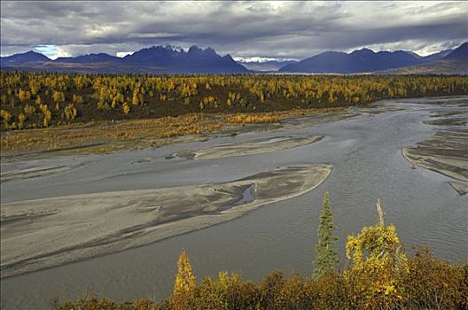 河,德纳里峰,州立公园,阿拉斯加,美国