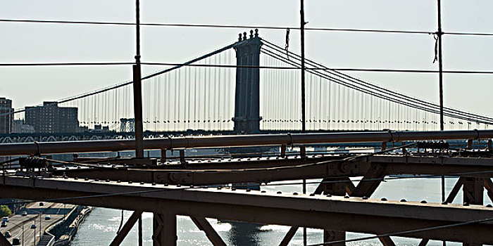 风景,曼哈顿大桥,下曼哈顿,纽约,美国