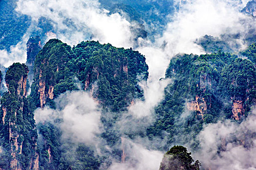 湖南,张家界,峰林,云雾