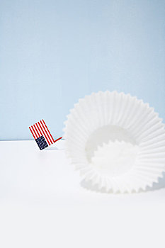 杯形蛋糕,包装材料,美国国旗