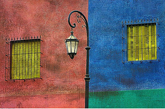 路灯,墙壁,窗户,布宜诺斯艾利斯,阿根廷