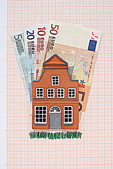 房子,欧元,绘图纸