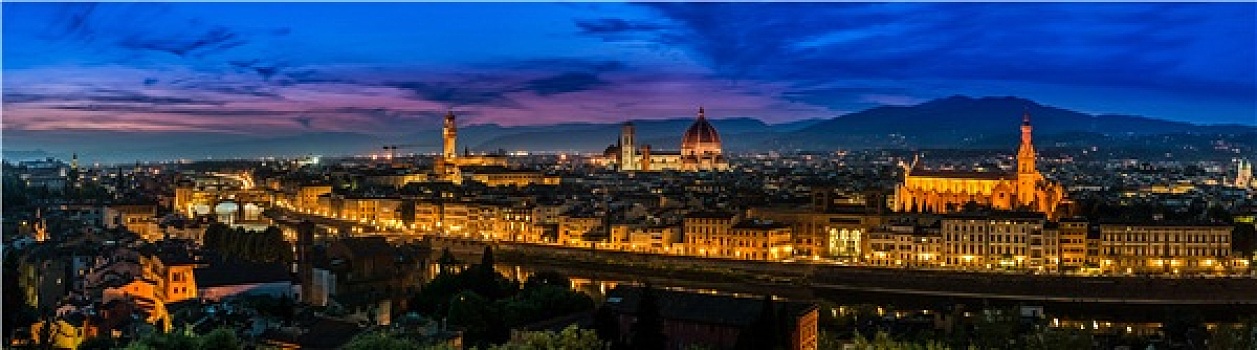 佛罗伦萨,意大利,天际线,风景,黎明