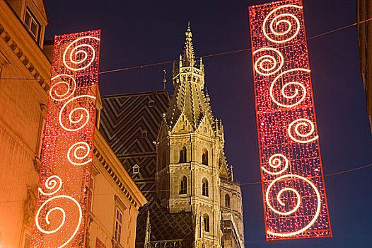 圣诞装饰,历史,中心,维也纳,奥地利