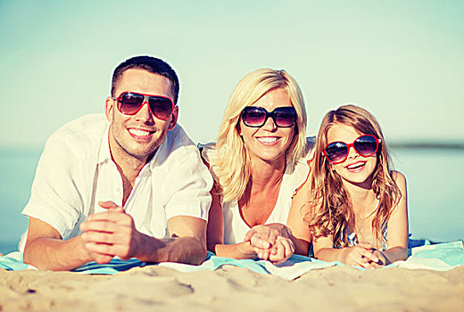 暑假,孩子,人,概念,幸福之家,海滩