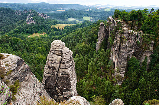 风景,岩石构造,砂岩,山,撒克逊瑞士,区域,萨克森,德国,欧洲