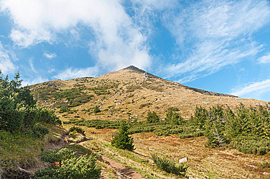 喀尔巴阡山脉,秋天,山,风景,攀升,乌克兰