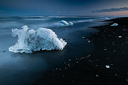 冰,海滩,冰岛南部,冰岛,欧洲