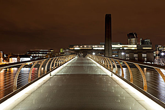 千禧桥,泰特现代美术馆,伦敦,英国