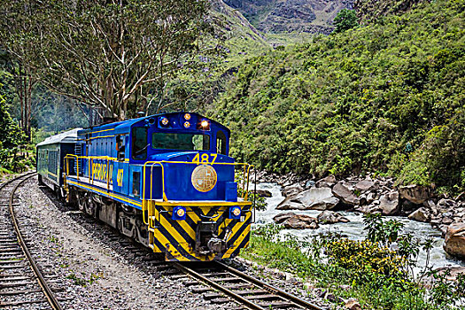 列车,圣谷,靠近,马丘比丘,秘鲁