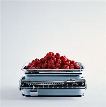 新鲜,树莓,厨房秤