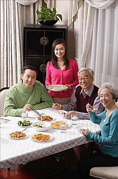 家庭,餐桌,传统食品