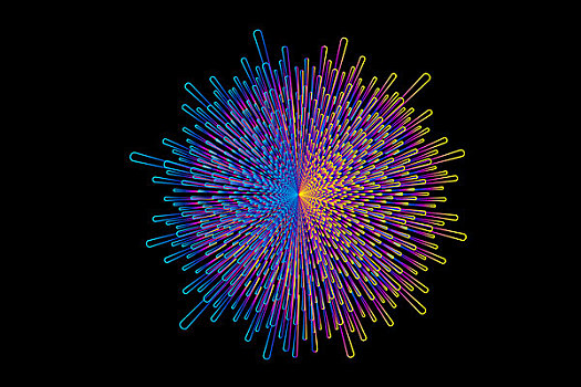 彩色线构图放射状抽象图案背景