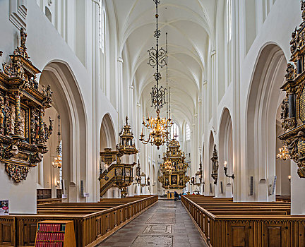 教堂,教区教堂,历史,中心,室内,瑞典,欧洲