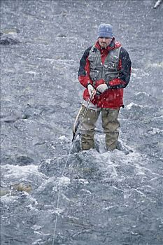 捕鱼,暴风雪,阿拉斯加