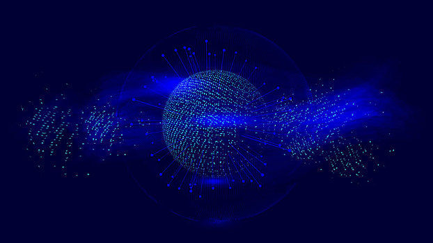 3d粒子地球与高速射线网络科技大数据背景
