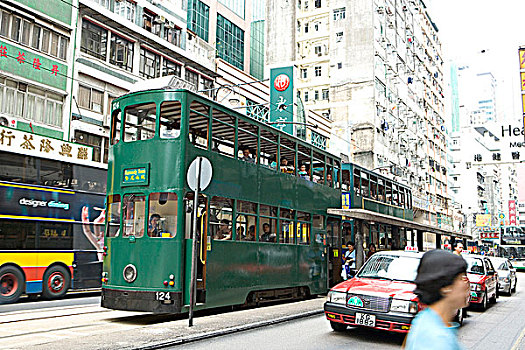 有轨电车,城镇,香港
