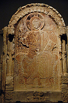 大理石,耶稣,一半,14世纪,博物馆,省,拉科尼亚,区域,伯罗奔尼撒半岛