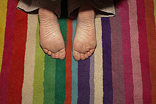 脚,条纹,地毯