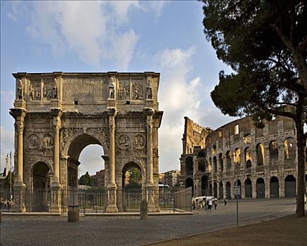 君士坦丁凯旋门,罗马角斗场,右边,罗马,意大利,欧洲