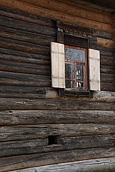 俄罗斯木屋的窗