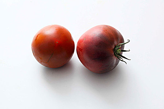 两个,黑色,西红柿,白色,表面