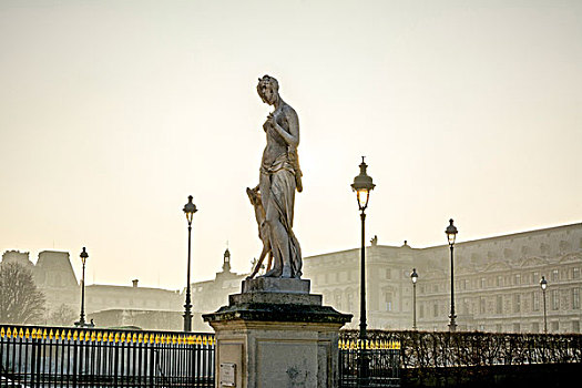 卢浮宫,风景,花园,巴黎