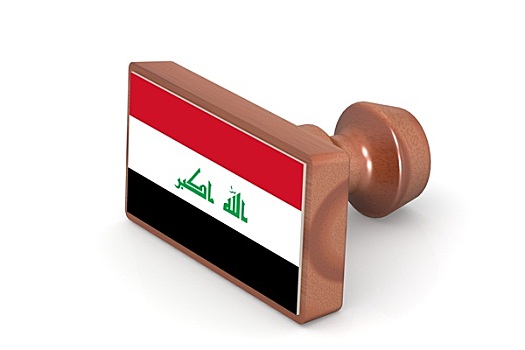 木质,图章,伊拉克,旗帜