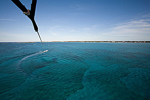巴哈马,新普罗维登斯,岛屿,拿骚,俯视图,帆伞运动,飞行,高处,加勒比海,靠近,凯布尔海滩