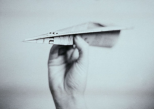 握着,纸飞机,特写