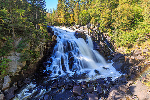 瀑布,塔伯拉山,国家公园,魁北克省,加拿大,北美