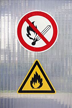 亮光,火,禁止,火灾隐患,标识,警告标识