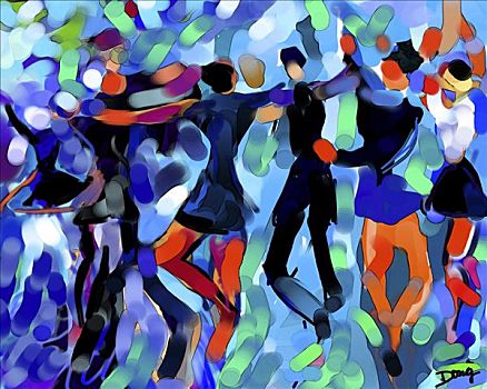 喜悦,跳舞,2001年,电脑制图