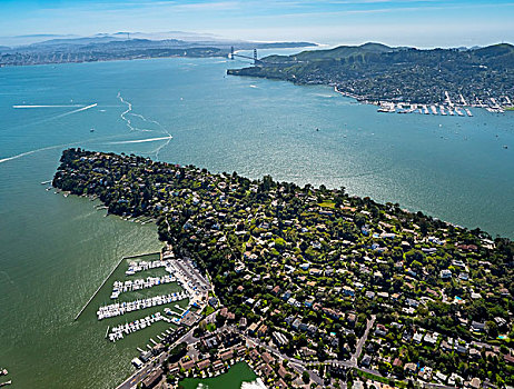 航拍,观景楼,半岛,旧金山湾,区域,加利福尼亚,美国,北美