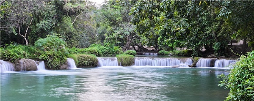 热带雨林,层叠,瀑布,沙拉武里,泰国