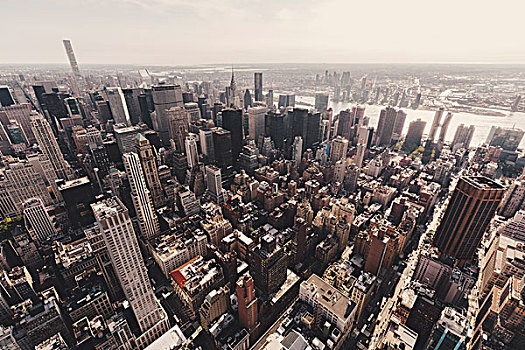 俯拍,建筑,曼哈顿,风景,帝国大厦,纽约,美国