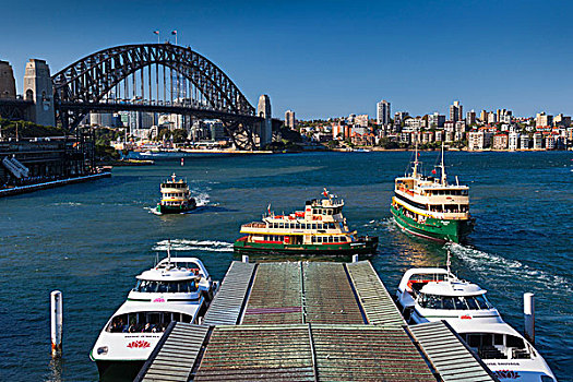 澳大利亚,悉尼,环形码头,渡轮,悉尼港大桥