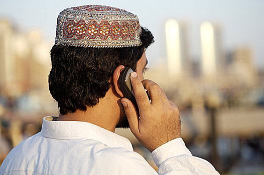 迪拜,阿拉伯人,男人,手机