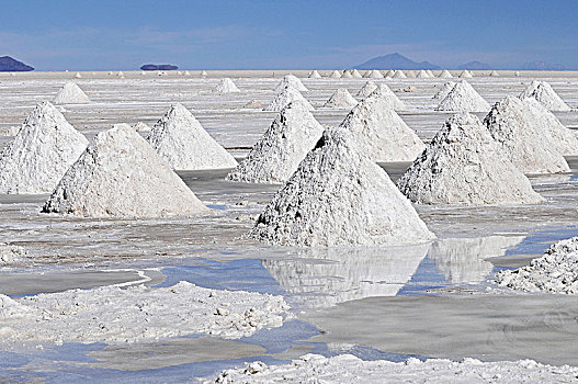 小,山,盐,盐湖,乌尤尼盐沼,玻利维亚