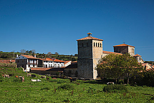 西班牙,坎塔布里亚,区域,省,桑蒂亚纳德尔玛卢,教堂,12世纪