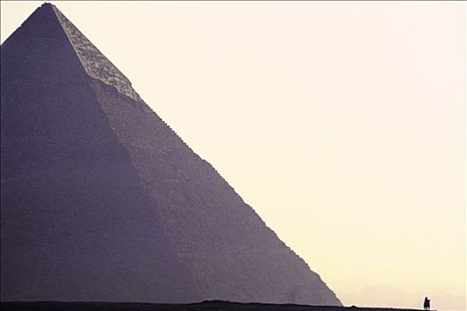 埃及,吉萨,靠近,金字塔,日出,天空