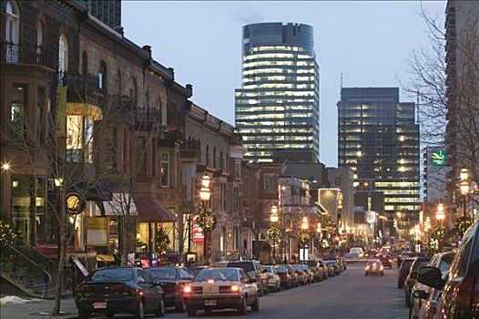 月牙状,街道,蒙特利尔,魁北克,加拿大